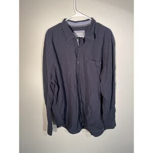 32 Bar Blues Shirt Mens 2XL Button Down Blue 100% Cotton Long‎ Sleeve